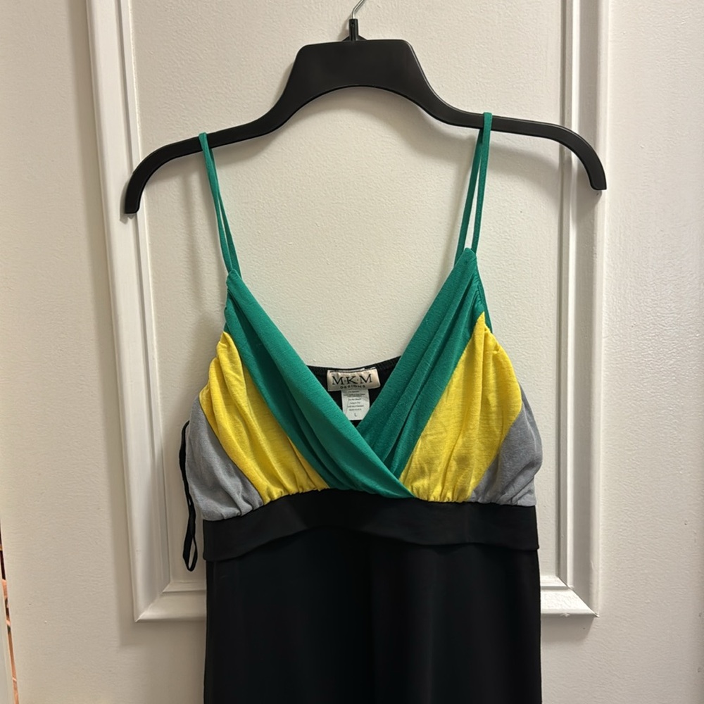 NEW: Colorful Tank - Yellow Green Gray - MKM Deaigns Size Large